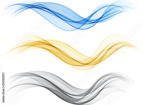 Abstract vector background, transparent waved lines for brochure, website, flyer design. Color smoke wave.