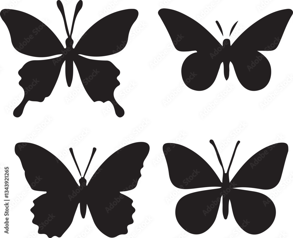 Butterfly silhouette vector set Butterfly silhouette vector set