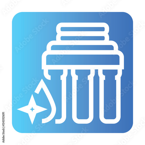 Reverse osmosis  line black icon. Vector isolated button.