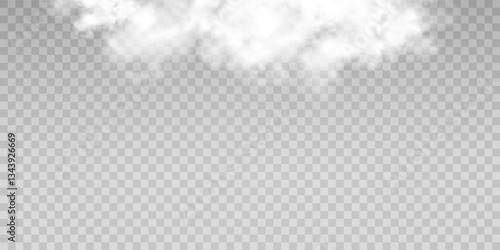 Fog or smoke isolated transparent special effect. White vector cloudiness, mist or smog background. Vector illustration	