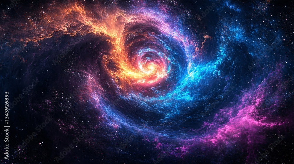 A neon paint swirl that mirrors the patterns of a distant galaxy A neon paint swirl that mirrors the patterns of a distant galaxy