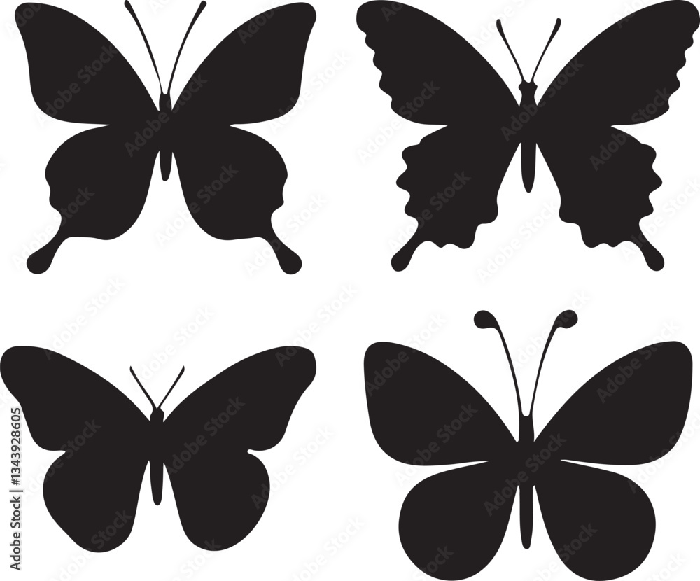 Butterfly silhouette vector set Butterfly silhouette vector set