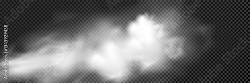 Fog or smoke isolated transparent special effect. White vector cloudiness, mist or smog background. Vector illustration	