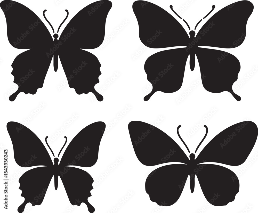 Butterfly silhouette vector set Butterfly silhouette vector set