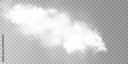 Fog or smoke isolated transparent special effect. White vector cloudiness, mist or smog background. Vector illustration	