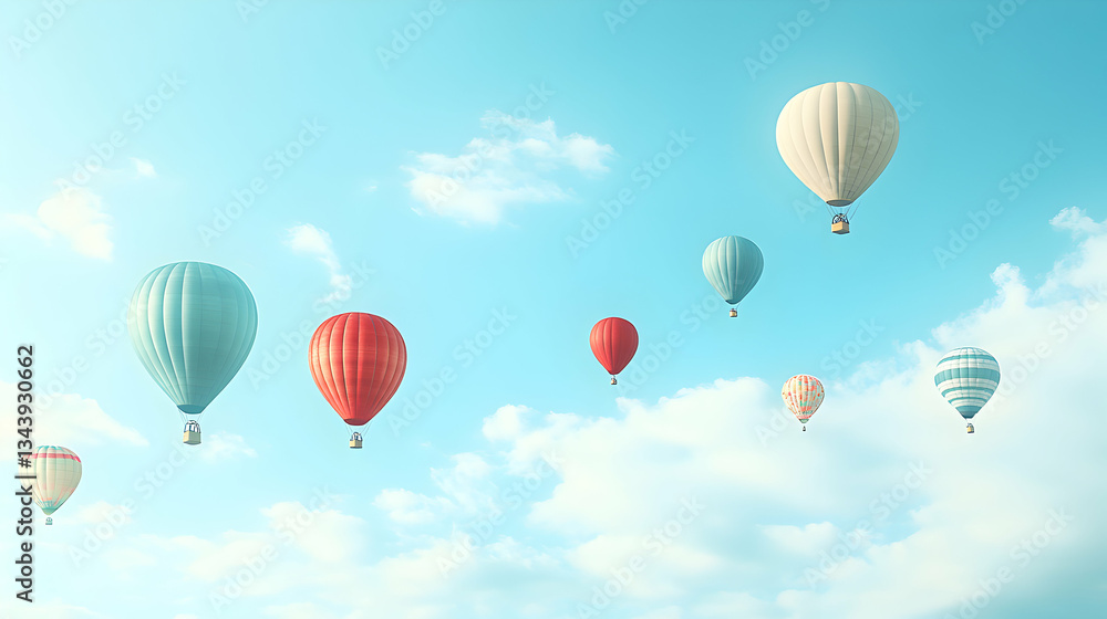 custom made wallpaper toronto digitalColorful hot air balloons soar gracefully across a vibrant, sunny sky, creating a breathtaking and inspiring scene of freedom and adventure.