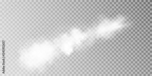 Fog or smoke isolated transparent special effect. White vector cloudiness, mist or smog background. Vector illustration	