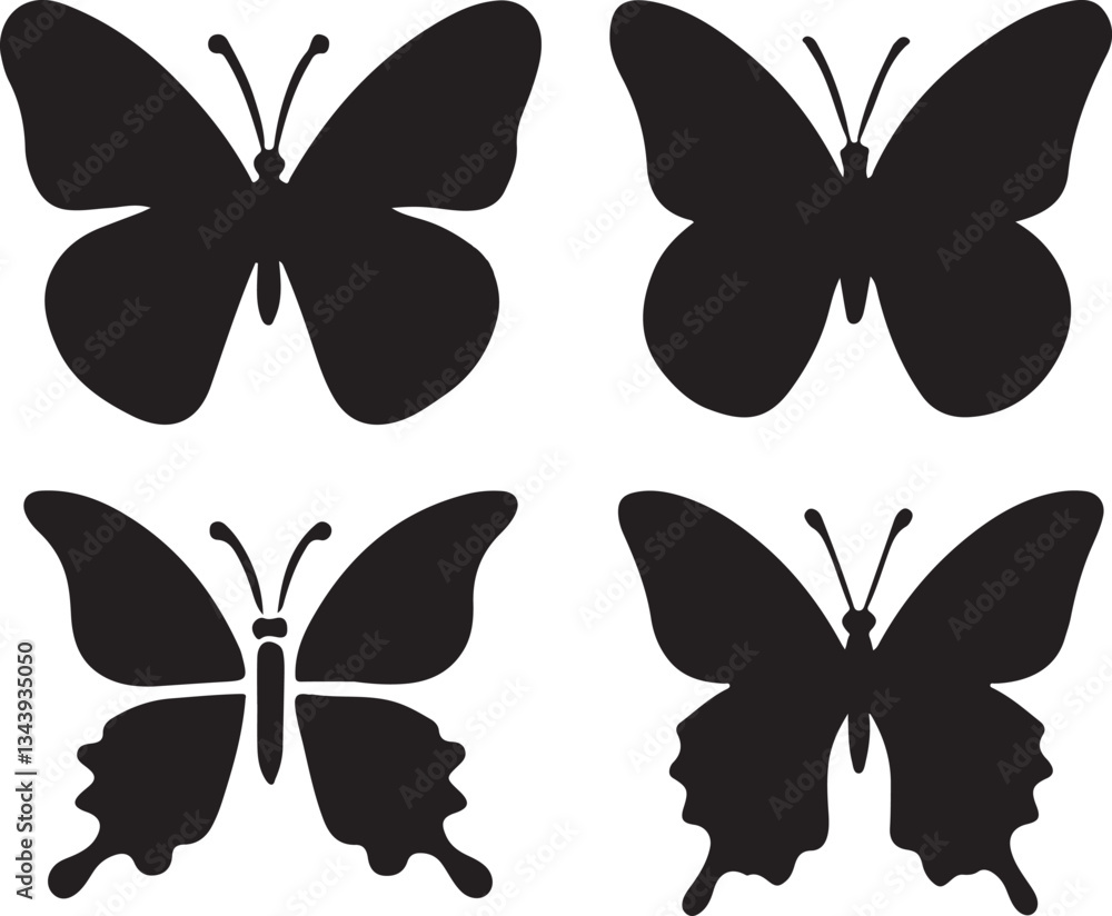 Butterfly silhouette vector set Butterfly silhouette vector set
