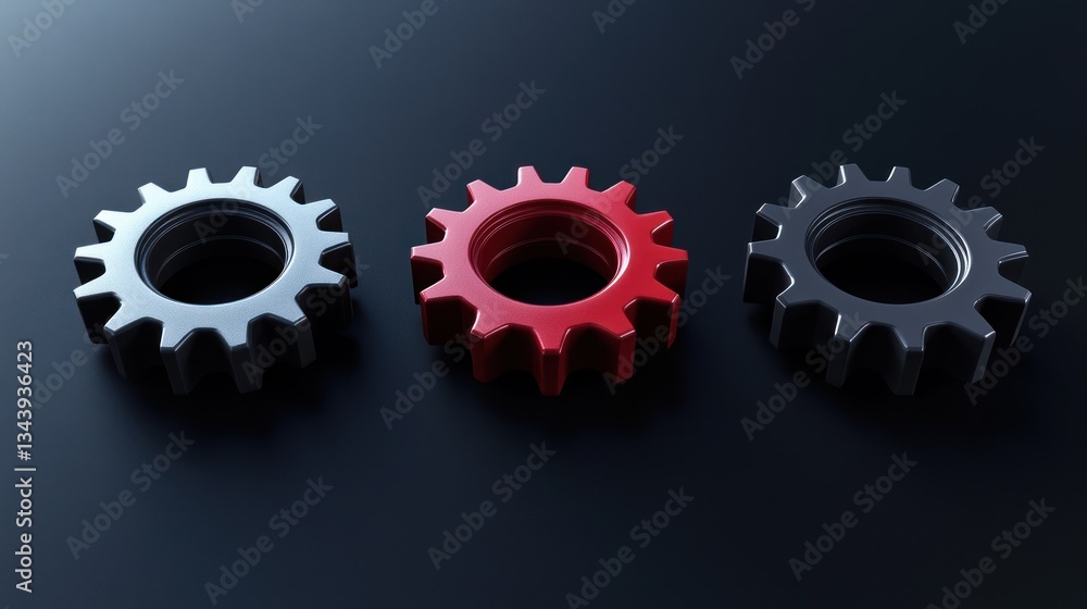 Gear Trio: Metallic Cogwheels Illustrating Mechanical Engineering and Industry Gear Trio: Metallic Cogwheels Illustrating Mechanical Engineering and Industry