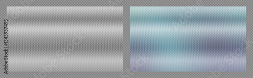 Vector ribbed glass texture collection with transparent overlay, featuring wavy clear plastic, soft frosted acrylic reeded surface, and a close-up of a fluted panel.