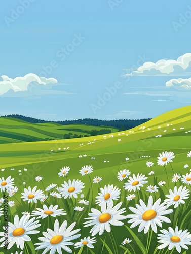 Daisy Field in Rolling Hills