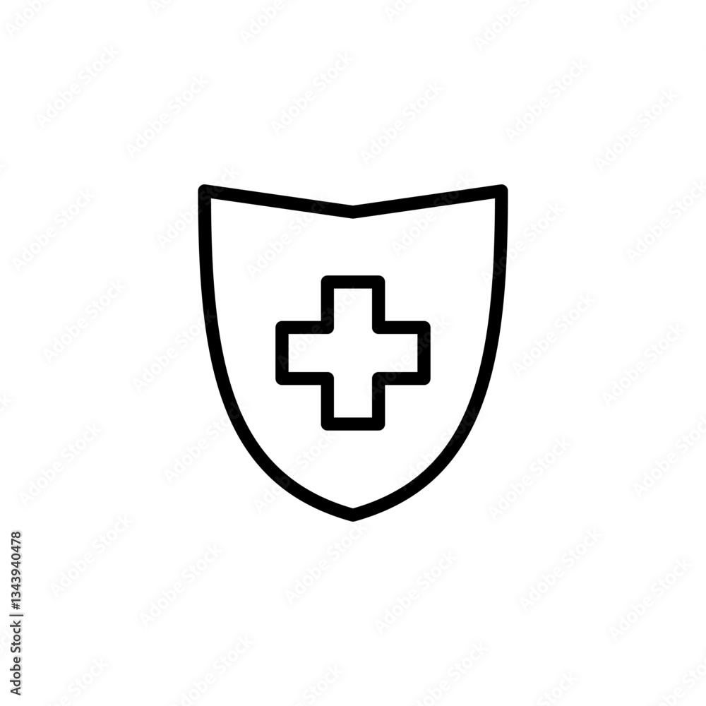 Fototapeta premium Health insurance icon logo design. Insurance health document sign and symbol
