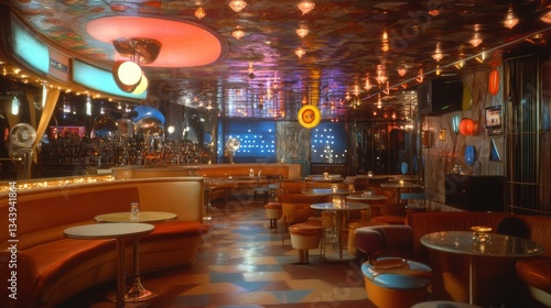 the interior of a vibrant, black-owned Harlem nightclub in 1960s New York.