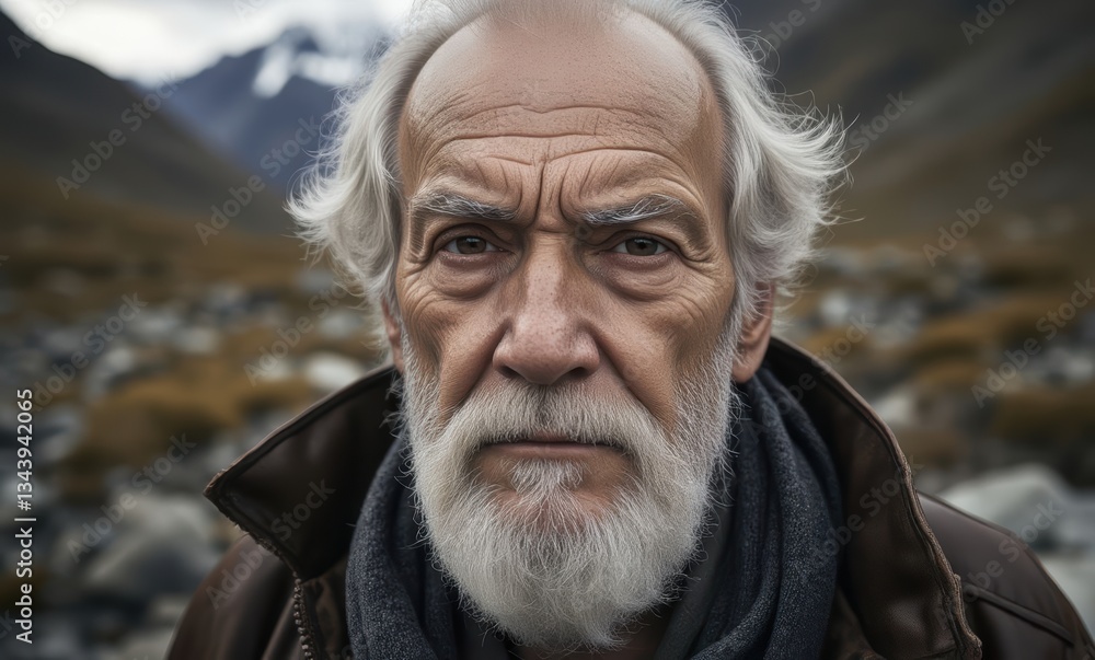 Elderly man with a wise gaze Elderly man with a wise gaze
