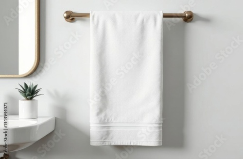 White towel in bathroom mockup