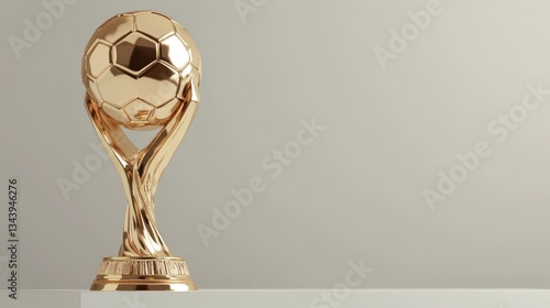 A gleaming golden soccer trophy, a symbol of victory and success in sports