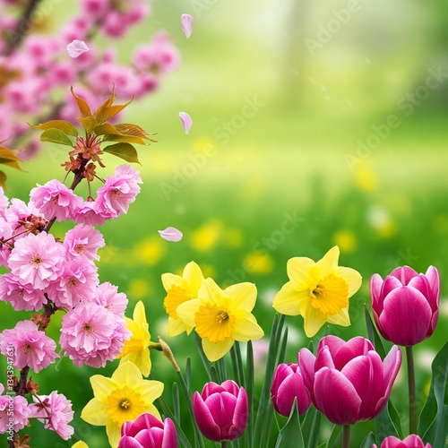 Spring background, spring flowers
