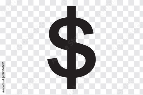 dollar sign isolated on transparent background. dollar icon for your web site design, logo, app, UI. flat style. dollar symbol. us dollar sign.