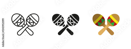 Maracas icon. Traditional Latin percussion instrument vector illustration. Rhythm and folk festival music symbol. Cultural sound and tropical beat concept.