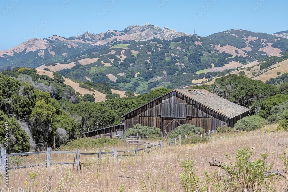 custom made wallpaper toronto digitalA large barn sits in a field with a fence around it