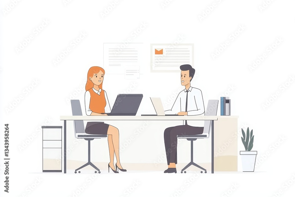 Business Meeting with Professional Colleagues in Modern Office Space Business Meeting with Professional Colleagues in Modern Office Space