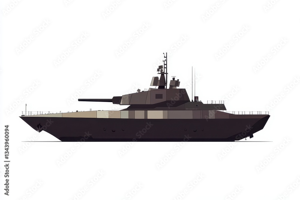 Fototapeta premium Modern Armored Military Tank Illustrative Design for Graphics