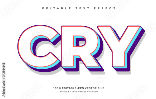 Cry editable text effect template