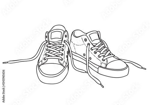Half Converse – A Trendy and Stylish Coloring Book Page