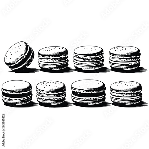 macaroons set sketch illustration