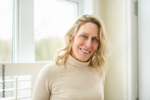 Nice portrait of casual woman at home Free Download Nice portrait of casual woman at home - GFXLoad