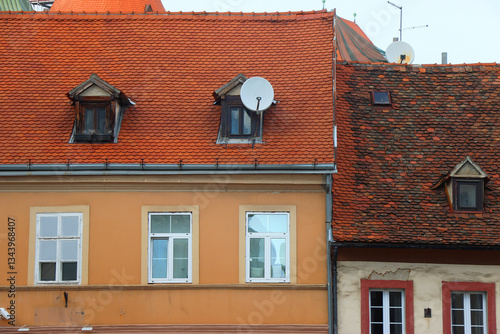 Obraz na płótnie Colorful historic buildings in central Zagreb, Croatia. w salonie