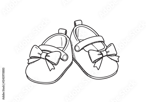 Adorable Baby Girl’s Shoe – A Cute and Charming Coloring Book Page