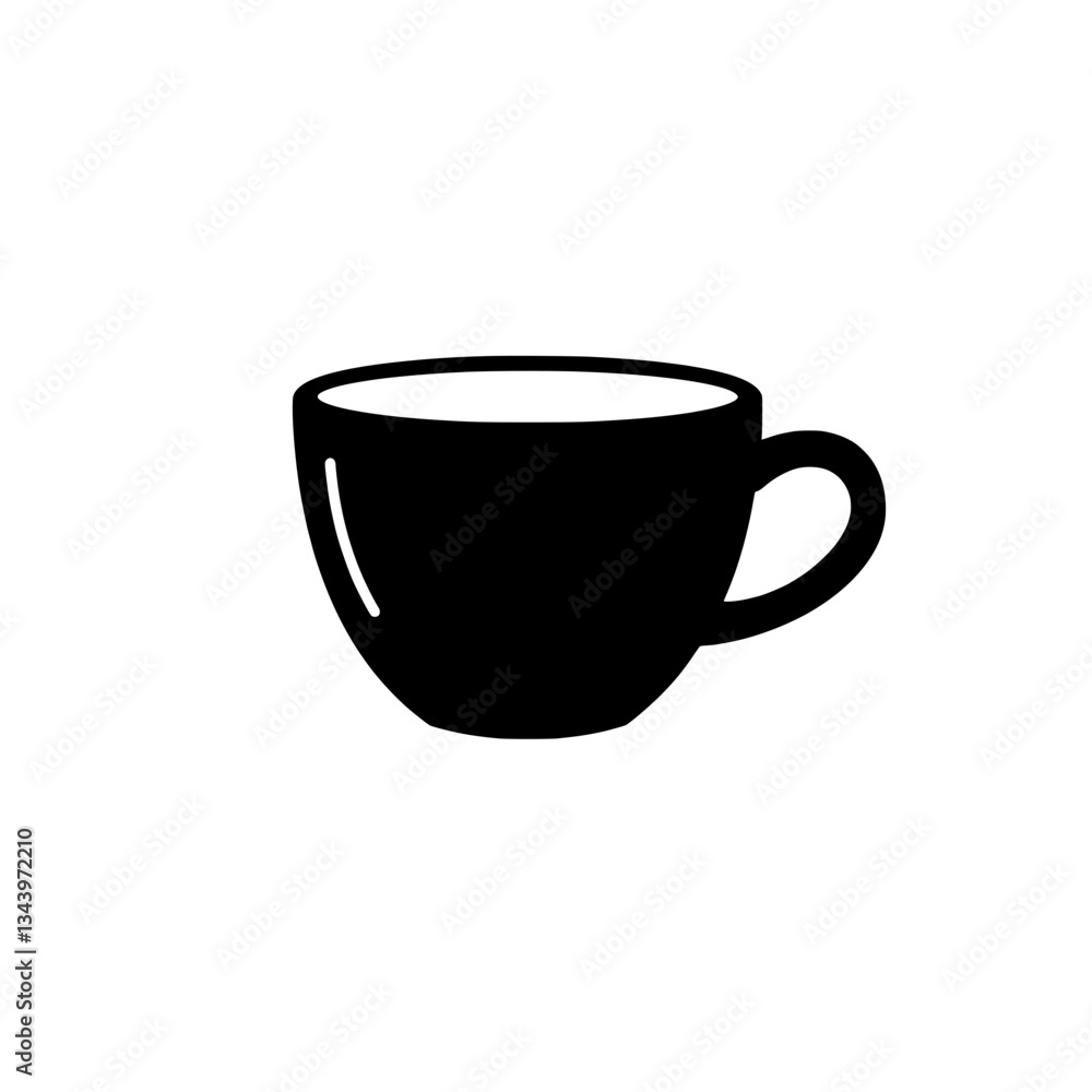 Simple Coffee Cup Silhouette: A minimalist depiction of a coffee cup, conveying simplicity and versatility. The stark contrast and clean lines. Simple Coffee Cup Silhouette: A minimalist depiction of a coffee cup, conveying simplicity and versatility. The stark contrast and clean lines.