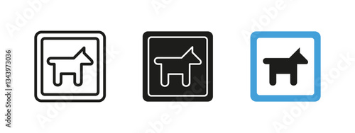 Dog access icon. Pet friendly vector illustration. Sign indicating an area where dogs are allowed. Public space guidance for pet owners and animal-friendly facilities pictogram.