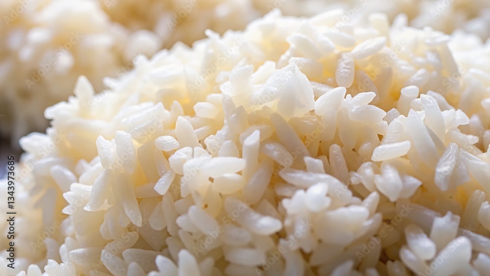 Fluffy White Rice Lunch Meal - Close Up Texture Stock Photo Fluffy White Rice Lunch Meal - Close Up Texture Stock Photo
