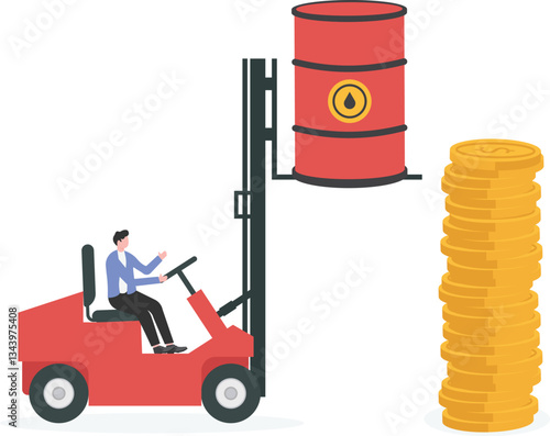 Concept for increasing fuel price stock illustration

