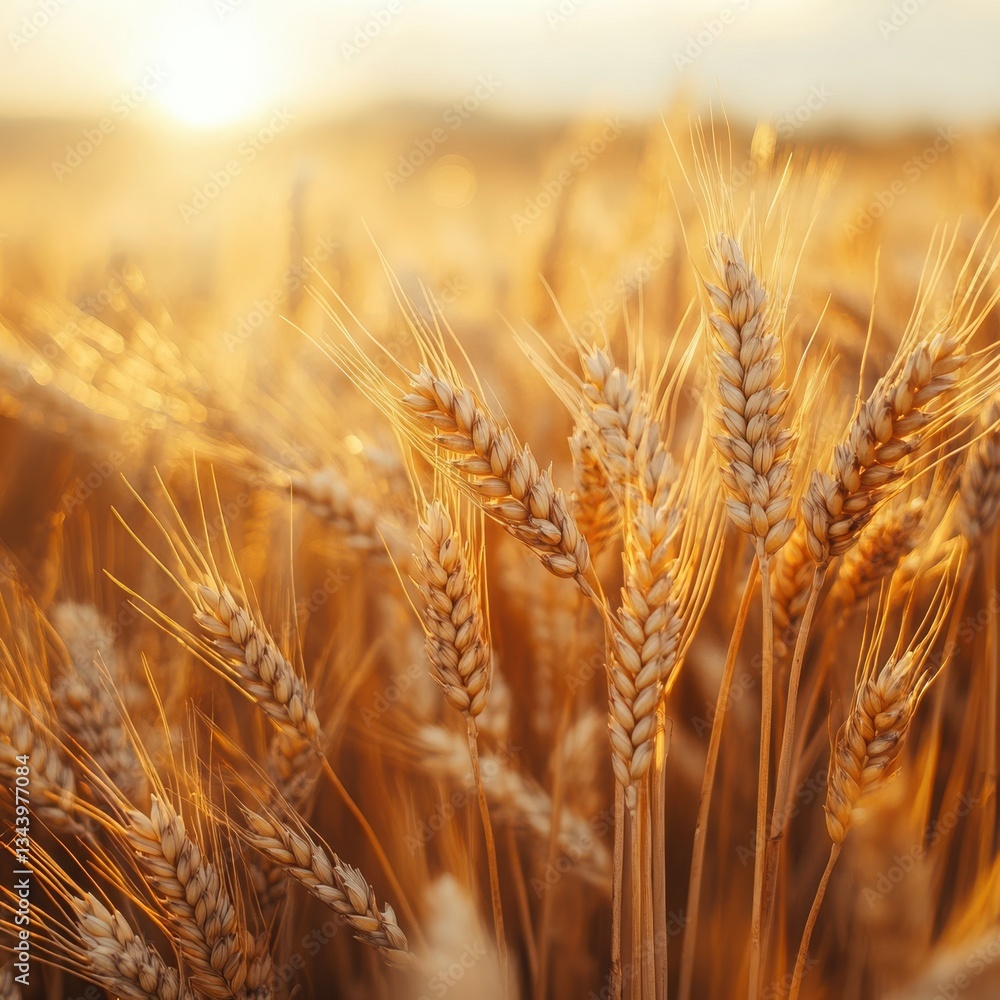 Golden Wheat Field at Sunset Stunning Summer Landscape Nature Photography
