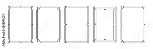 Simple frame set. Minimalistic geometric frames and borders, elegant art deco decorative layout ornament elements, line rectangle vignetting border collection. Vector collection