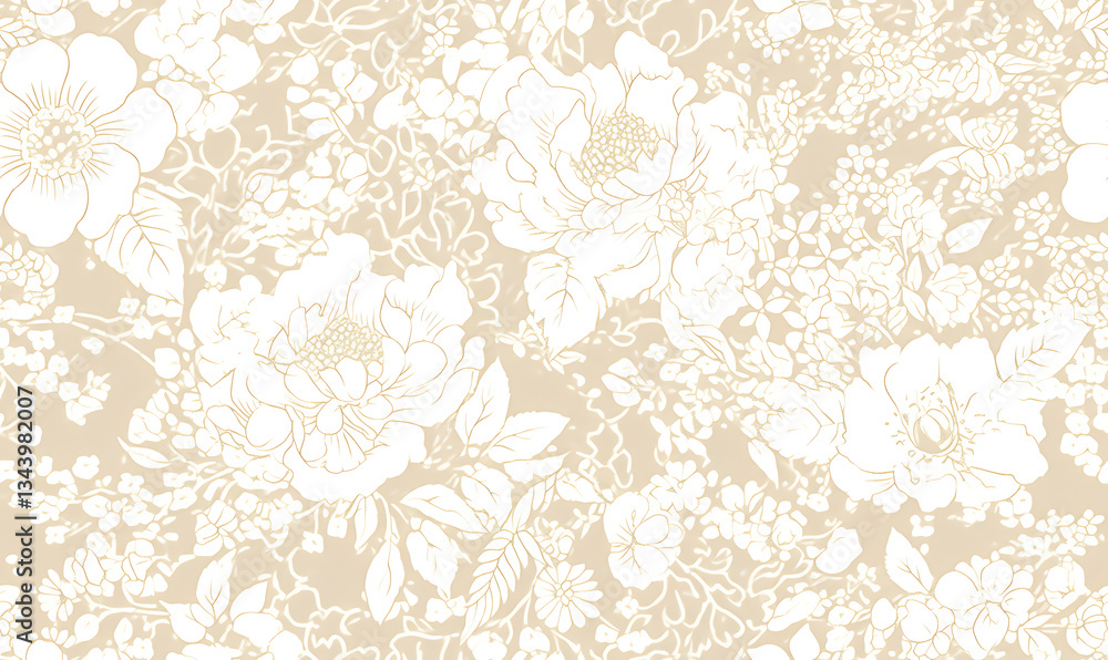 Fototapeta premium Creative 2D Doodle seamless pattern Floral or flower Illustrations