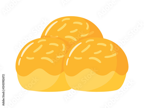 Nastar is Indonesian Eid Al Fitr Cookie with Pineapple Jam Kue Kering for Lebaran Idul Fitri Vector Illustration