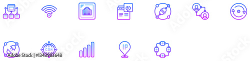 Set of Wired and Wireless Networks icons