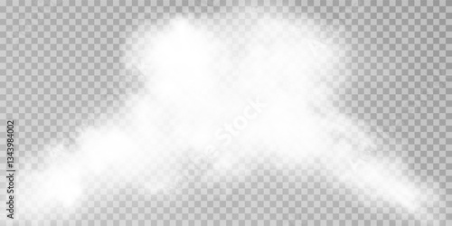 Fog or smoke isolated transparent special effect. White vector cloudiness, mist or smog background. Vector illustration	