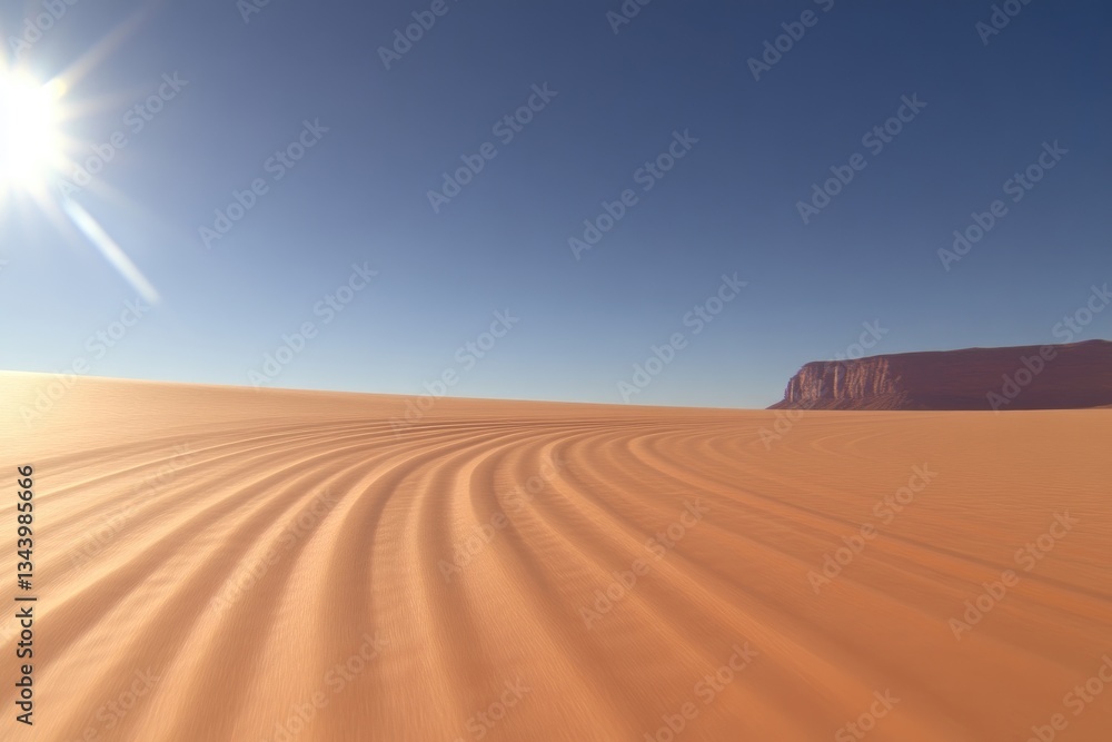 Naklejka premium Vast desert landscape under a brilliant sun