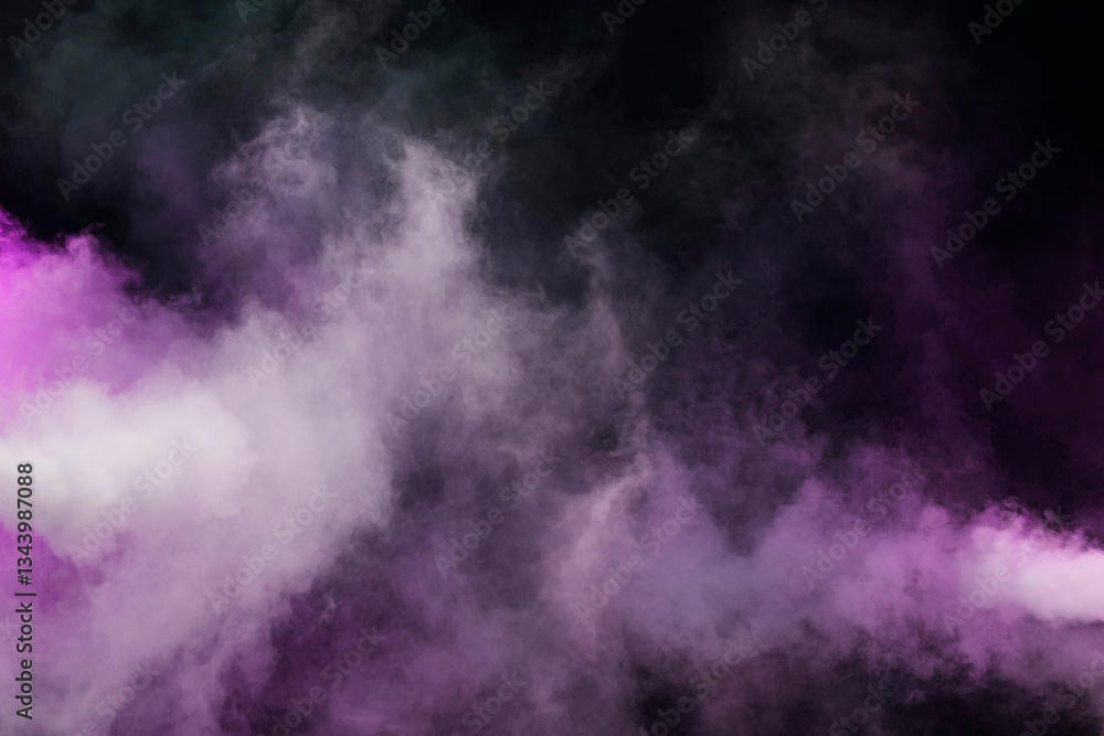 Fototapeta premium Atmospheric smoke, abstract color background, close-up, Purple