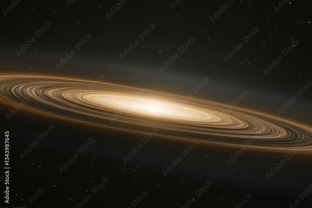 Fototapeta premium A Bright Ringed Celestial Object Surrounded by Stars in Space