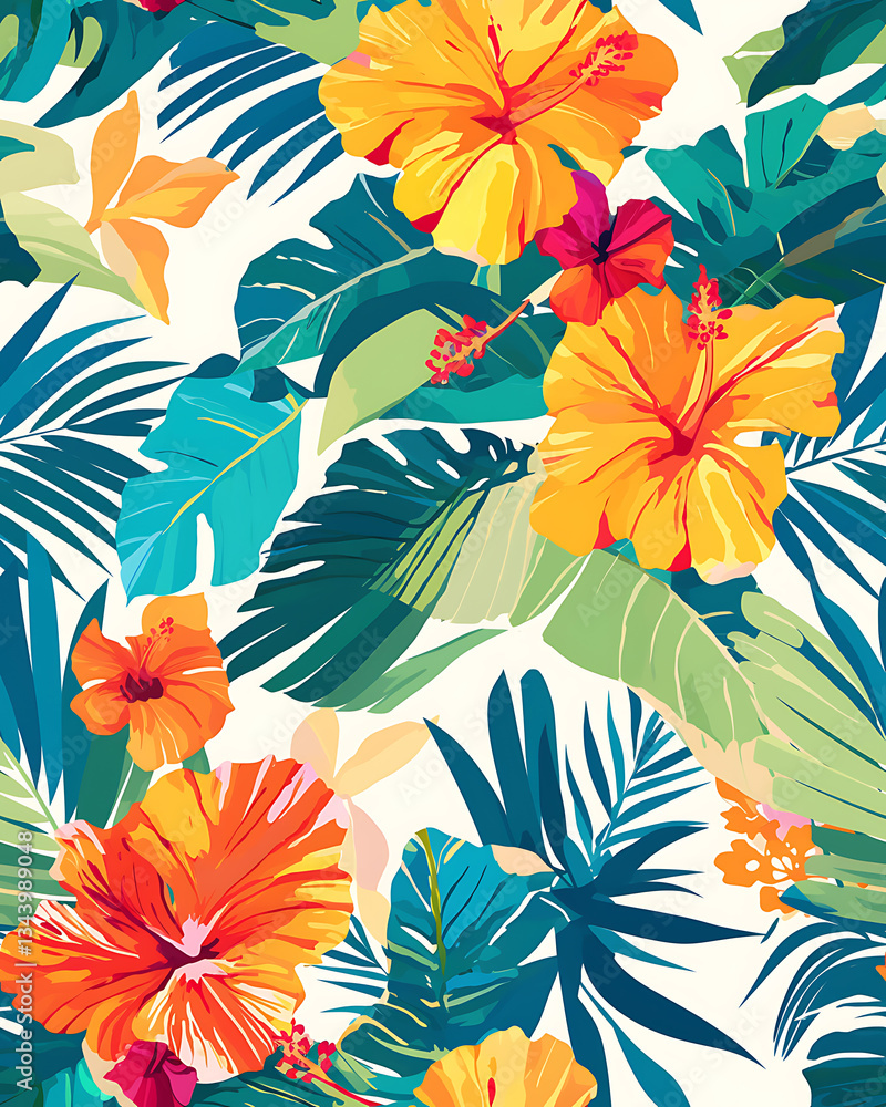 Naklejka premium Creative 2D Doodle seamless pattern Floral or flower Illustrations