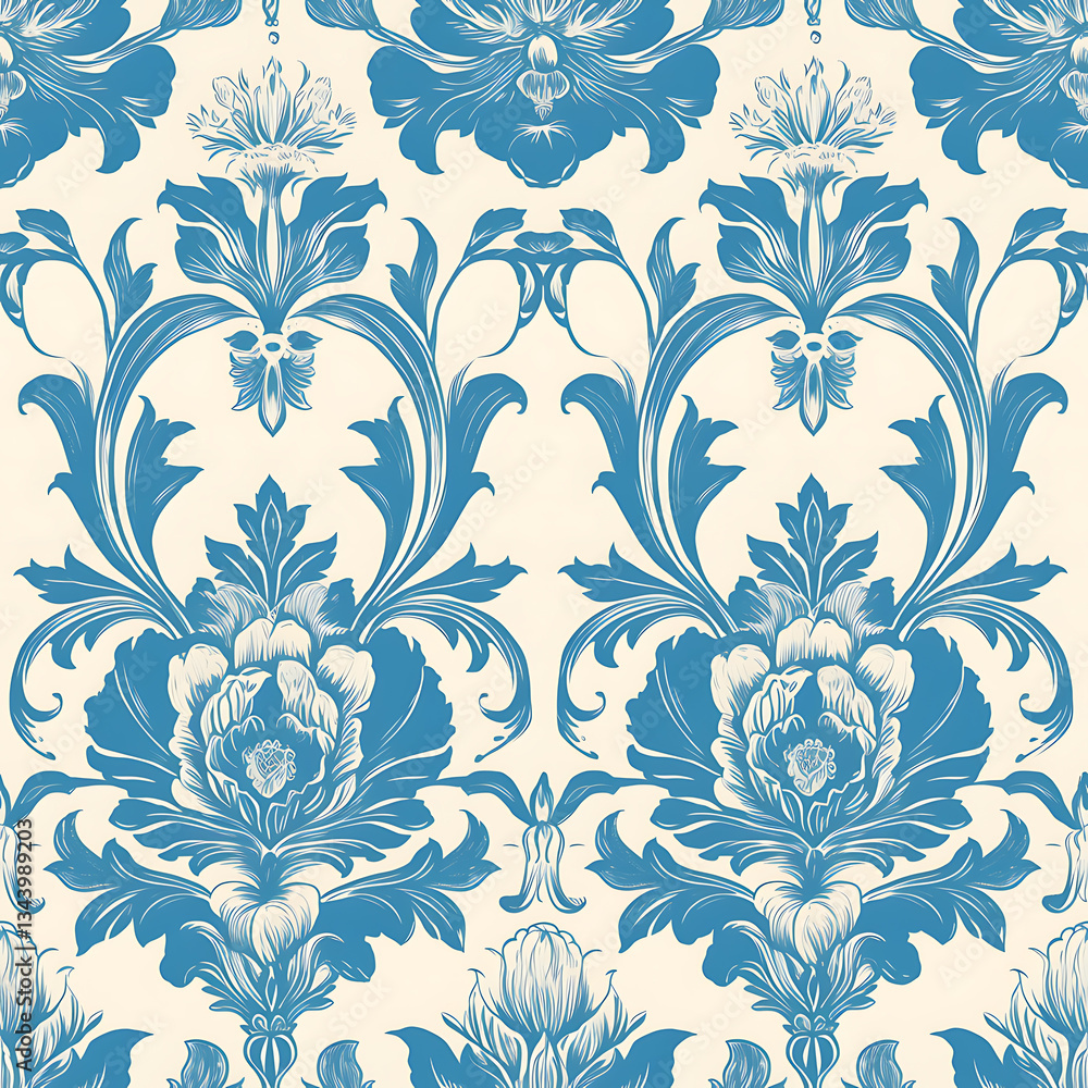 Fototapeta premium Creative 2D Doodle seamless pattern Floral or flower Illustrations