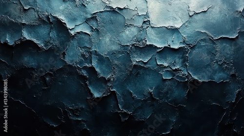 Textured dark blue cracked wall background