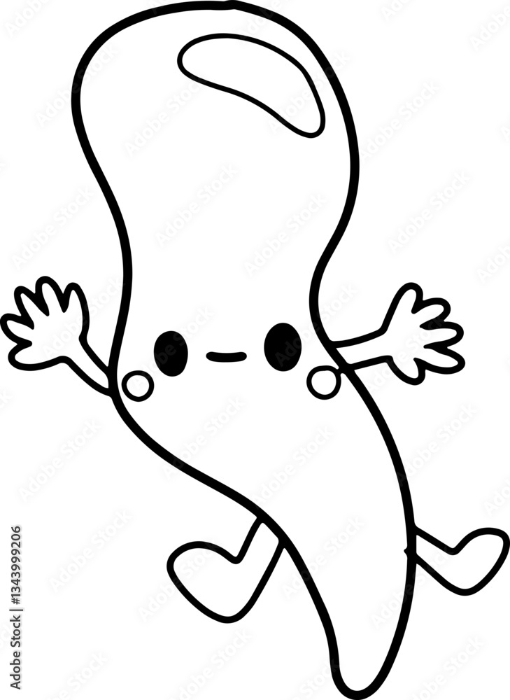 Obraz premium appendix cartoon organ