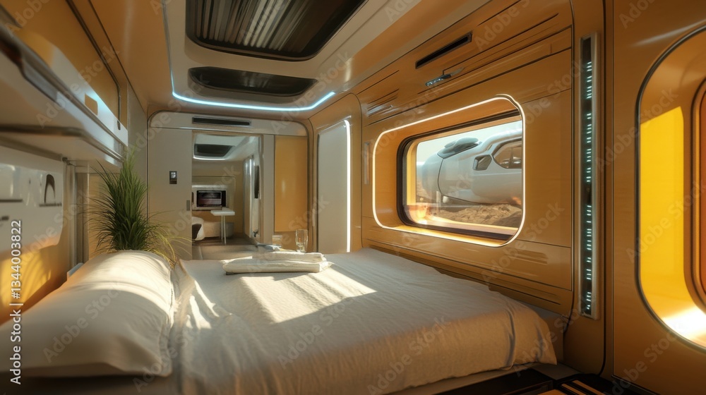 Fototapeta premium Streamlined interiors are visually pleasing.